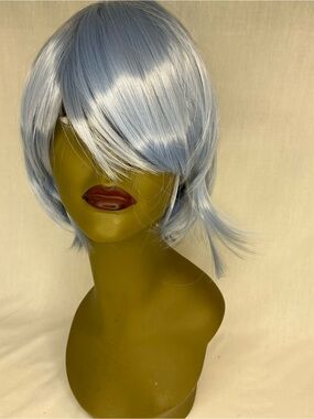 2144 - Light Blue Short Layered Synthetic Wig for Women